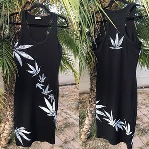 Black sleeveless Wrap around Canna Garland Dress